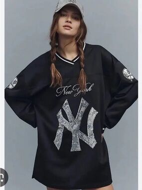 Anthropologie X The Wild Collective Mlb Long Sleeve Top Size Small Nyy